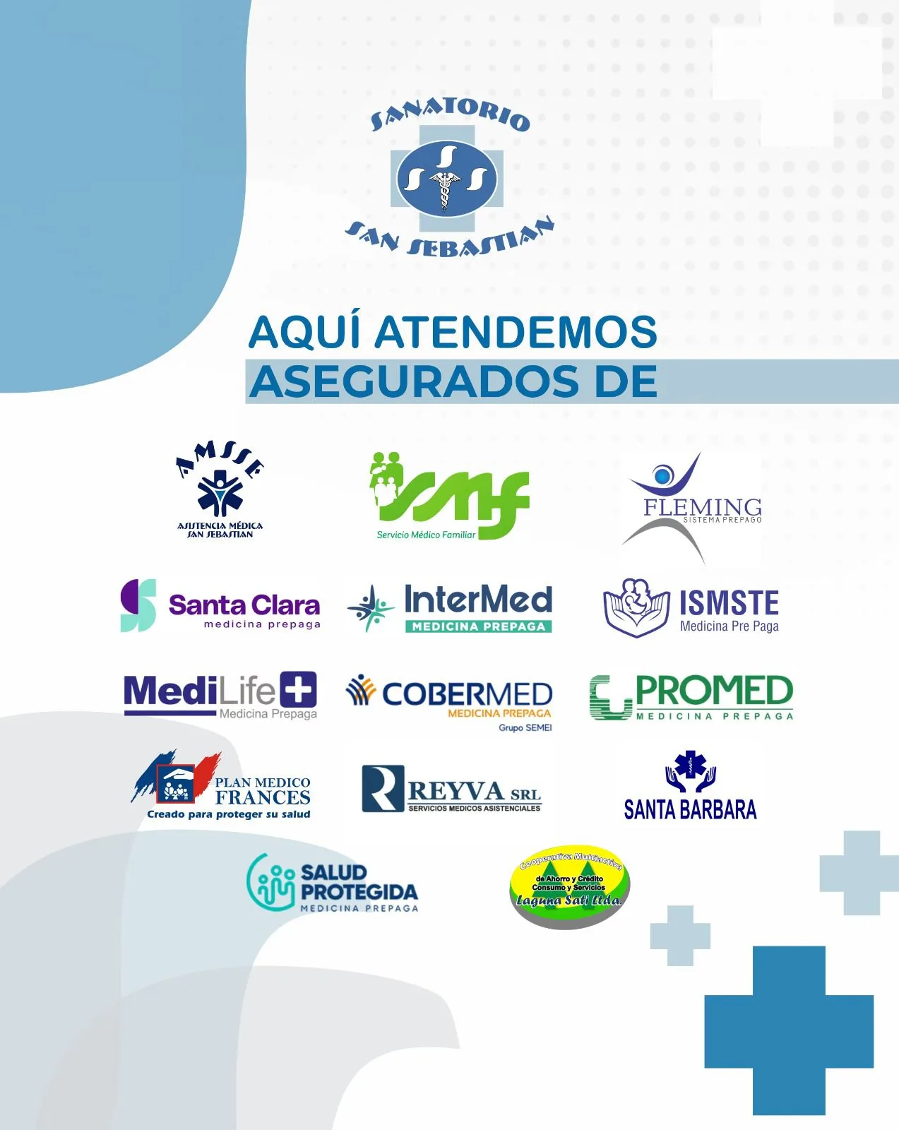 Logotipos de las coberturas médicas aceptadas en el Sanatorio San Sebastián